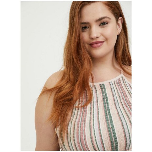 Torrid Super Soft Smocked High Neck Babydoll Top sz 5X Women's Plus - Picture 5 of 12